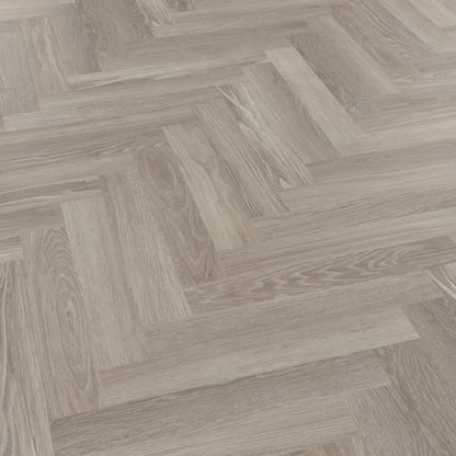 Karndean Knight Tile Grey Limed Oak SM-KP138 Herringbone Glue Down LVT Flooring