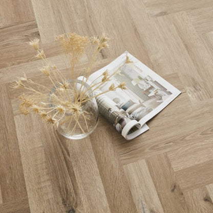 Karndean Knight Tile Washed Character Oak SM-KP144 Herringbone Glue Down LVT Flooring