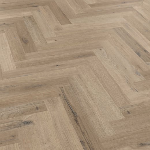 Karndean Knight Tile Washed Character Oak SM-KP144 Herringbone Glue Down LVT Flooring