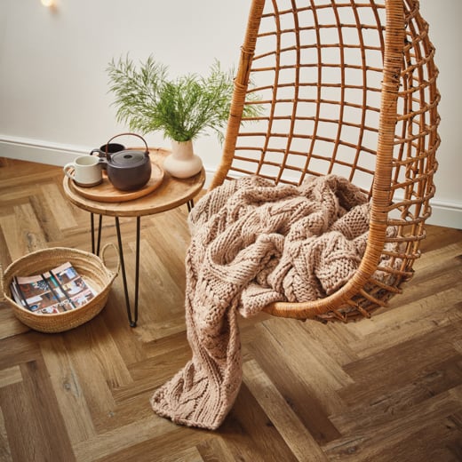 Karndean Knight Tile Traditional Character Oak SM-KP146 Herringbone Glue Down LVT Flooring