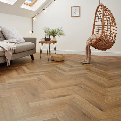 Karndean Knight Tile Traditional Character Oak SM-KP146 Herringbone Glue Down LVT Flooring