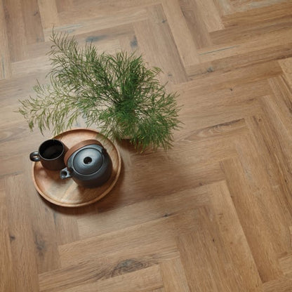Karndean Knight Tile Traditional Character Oak SM-KP146 Herringbone Glue Down LVT Flooring
