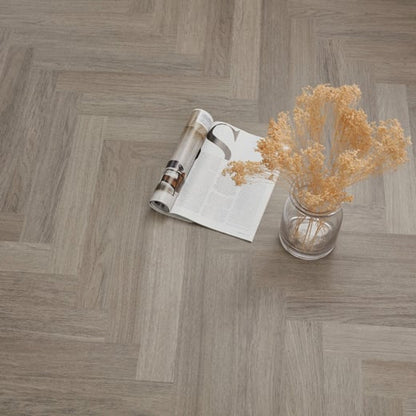 Karndean Knight Tile Grey Studio Oak SM-KP152 Herringbone Glue Down LVT Flooring