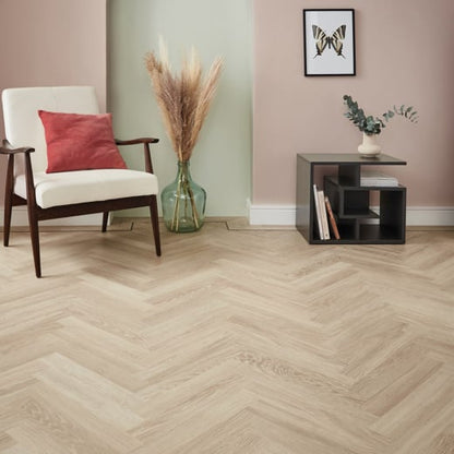 Karndean Knight Tile Dutch Limed Oak SM-KP154 Herringbone Glue Down LVT Flooring