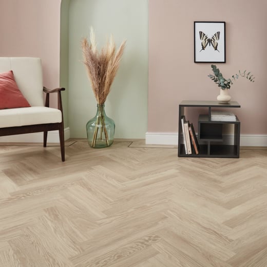 Karndean Knight Tile Dutch Limed Oak SM-KP154 Herringbone Glue Down LVT Flooring