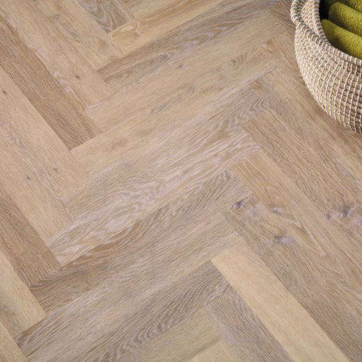 Karndean Knight Tile Rose Washed Oak SM-KP95 Herringbone Glue Down LVT Flooring