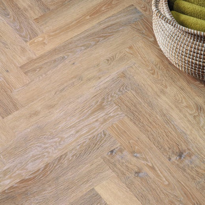 Karndean Knight Tile Rose Washed Oak SM-KP95 Herringbone Glue Down LVT Flooring