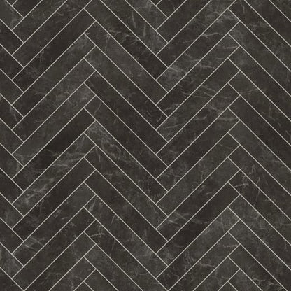 Karndean Knight Tile Midnight Marble SM-ST28 Herringbone Glue Down LVT Flooring
