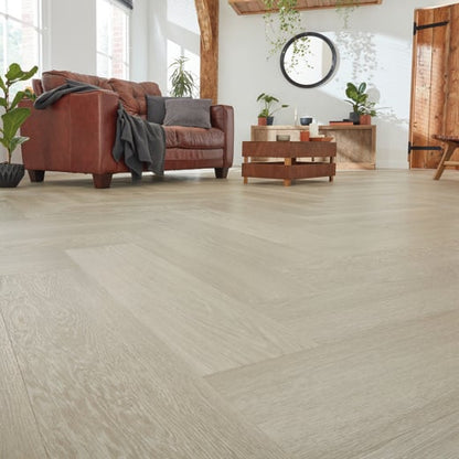 Karndean Van Gogh Grey Brushed Oak SM-VGW120T Herringbone Glue Down LVT Flooring