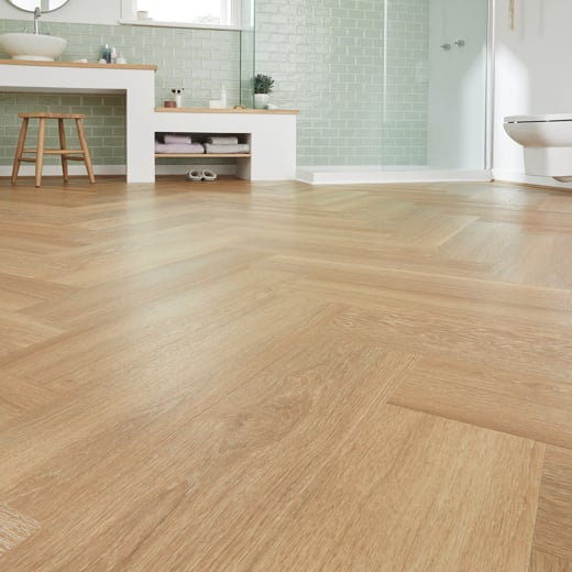 Karndean Van Gogh Warm Brushed Oak SCH-VGW121 Herringbone Rigid Core Click LVT Flooring