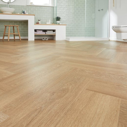 Karndean Van Gogh Warm Brushed Oak SCH-VGW121 Herringbone Rigid Core Click LVT Flooring