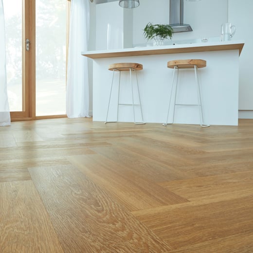 Karndean Van Gogh Golden Brushed Oak SCH-VGW122 Herringbone Rigid Core Click LVT Flooring