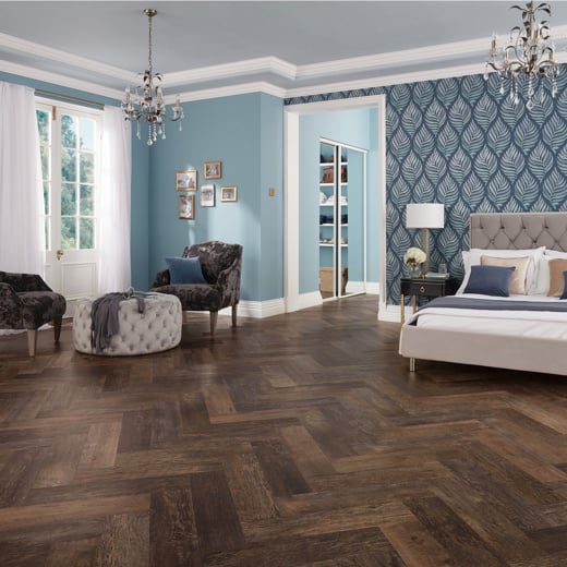 Karndean Van Gogh Salvaged Barnwood SM-VGW123T Herringbone Glue Down LVT Flooring