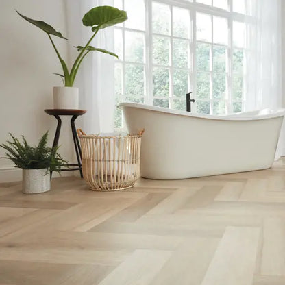 Karndean Van Gogh Texas White Ash SCH-VGW8105 Herringbone Rigid Core Click LVT Flooring