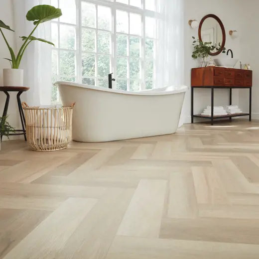 Karndean Van Gogh Texas White Ash SM-VGW8105 Herringbone Glue Down LVT Flooring