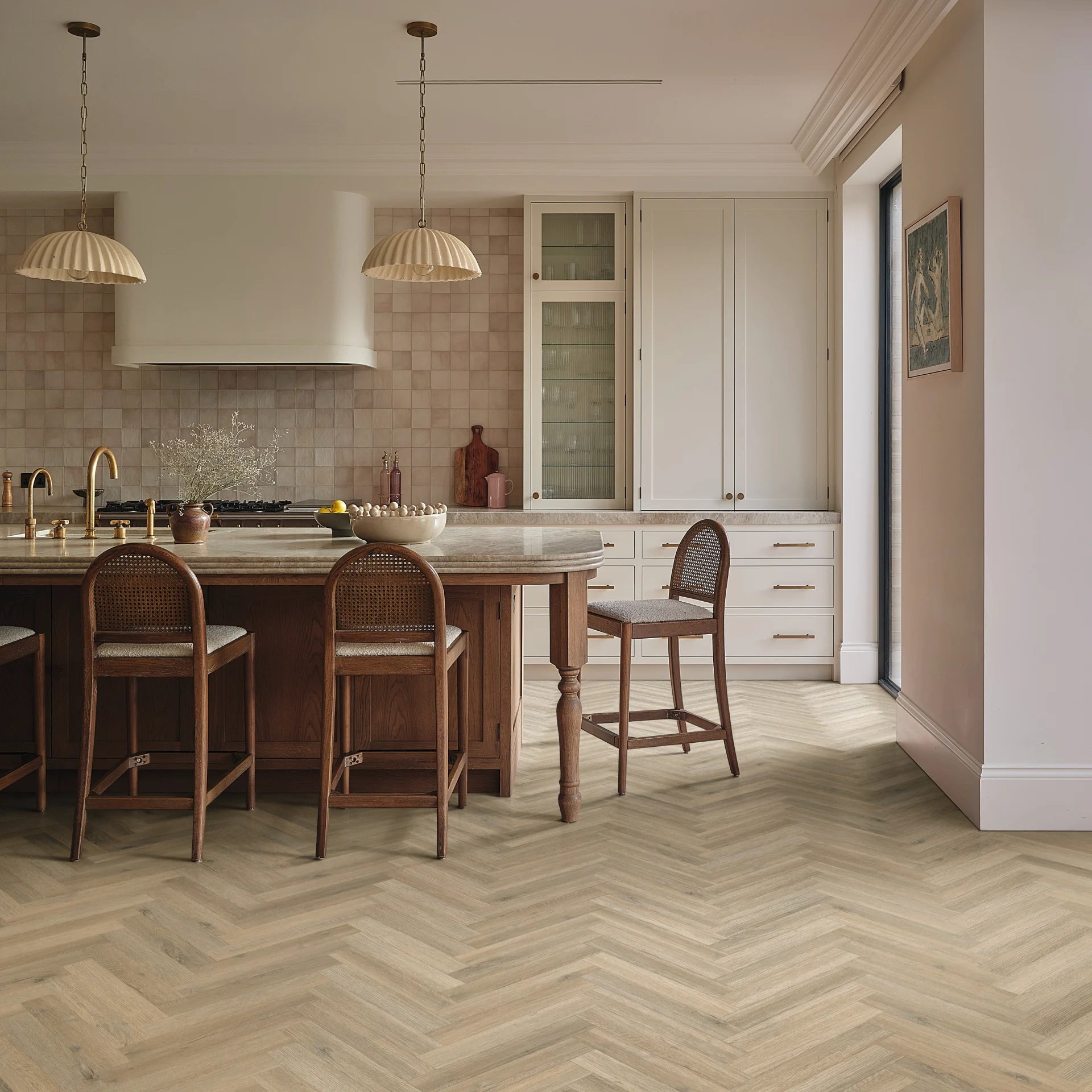 Karndean Palio Essenza Sorrento Oak SM-PVP409 Herringbone Glue Down LVT Flooring