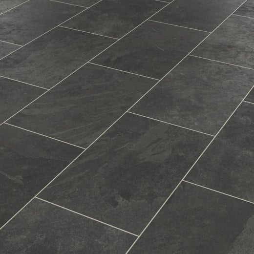 Karndean Knight Tile Black Riven Slate ST15 Stone Tile Glue Down LVT Flooring