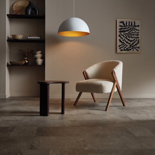 Karndean Knight Tile Grey Riven Slate ST16 Stone Tile Glue Down LVT Flooring