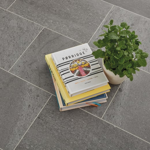 Karndean Knight Tile Honed Charcoal Slate ST19 Stone Tile Glue Down LVT Flooring