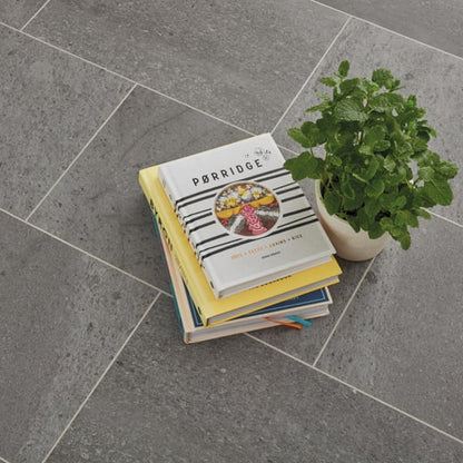 Karndean Knight Tile Honed Charcoal Slate ST19 Stone Tile Glue Down LVT Flooring