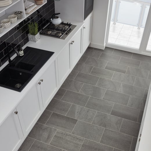 Karndean Knight Tile Honed Charcoal Slate ST19 Stone Tile Glue Down LVT Flooring
