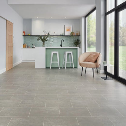 Karndean Knight Tile Smoked Concrete ST22 Stone Tile Glue Down LVT Flooring