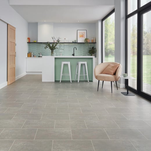 Karndean Knight Tile Smoked Concrete ST22 Stone Tile Glue Down LVT Flooring