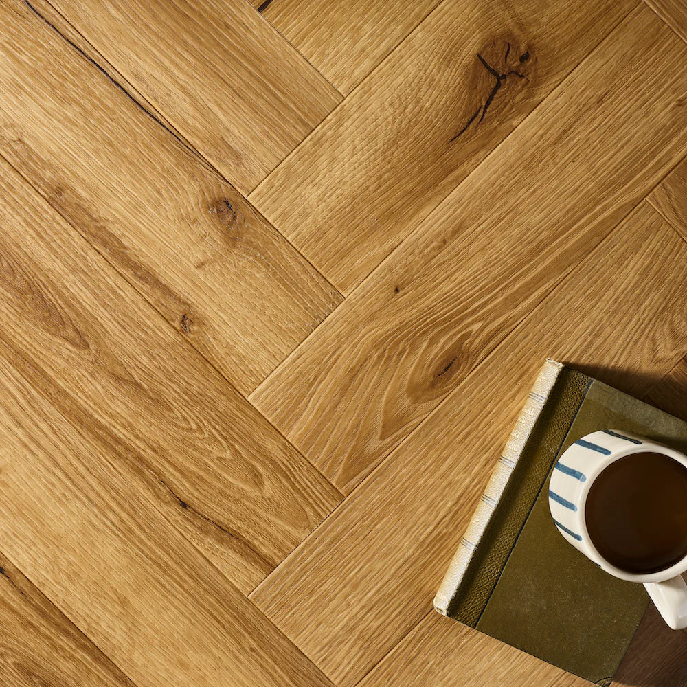 Textures Honey Oak TH07 Herringbone Glue Down LVT Flooring