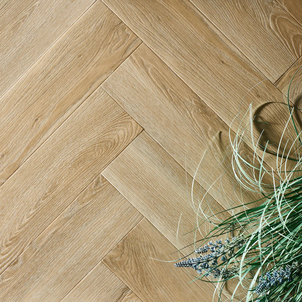 Textures Washed Oak TH04 Herringbone Glue Down LVT Flooring